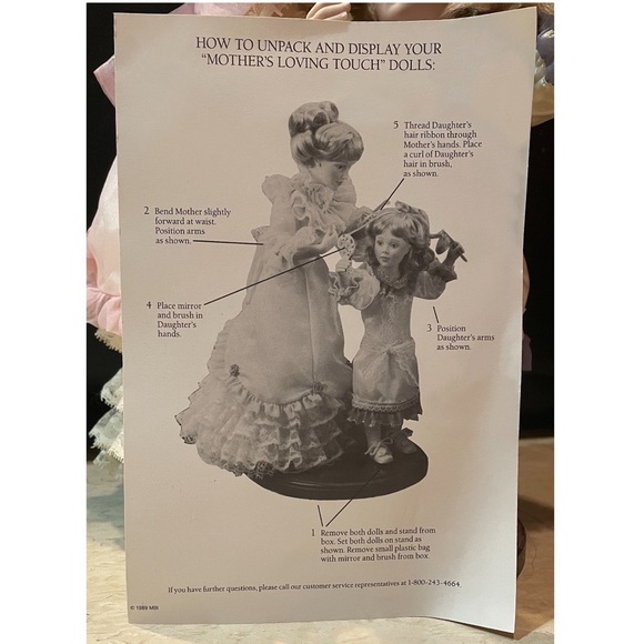 DANBURY MINT "Mother's Loving Touch" Mother & Daughter Porcelain Dolls Set - NIB - Picture 14 of 15